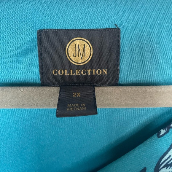 JM Collection turquoise blouse, nice loose sleeves and it’s lined! - Picture 5 of 5